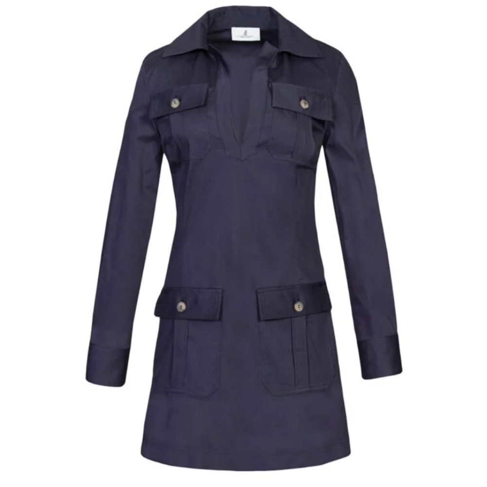 Alexander Kraft Montecarlo AK MC Navy Cotton Saharan Dress